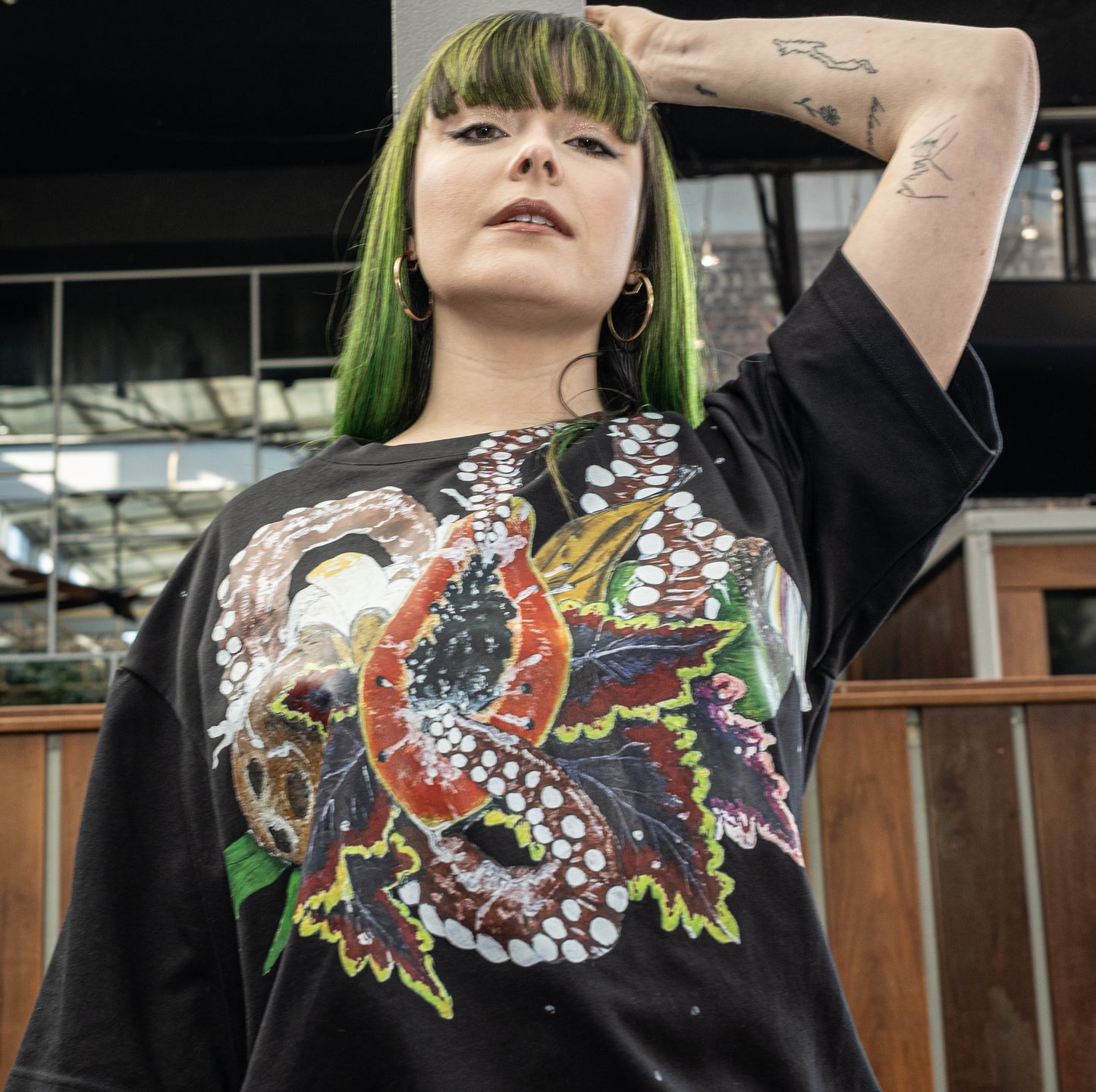 Burst of Pleasure Oversized T-shirt Print