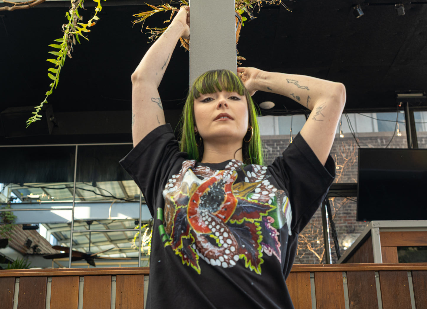 Burst of pleasure oversized print shirt