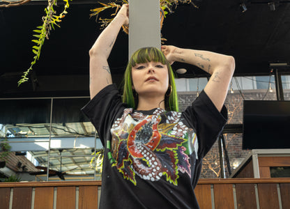 Burst of pleasure oversized print shirt