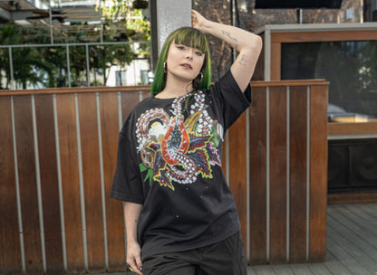 Burst of pleasure oversized print shirt